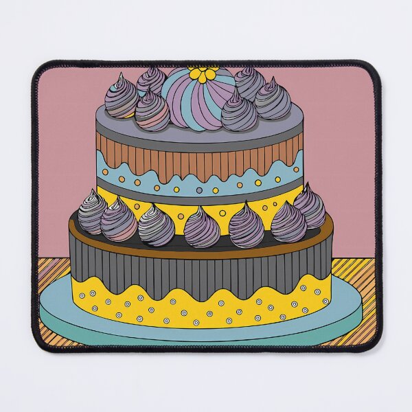 Item preview, Flowers Cake Colorful Artistic Food Illustration Style 3D designed and sold by ART ATTACK ZONE.
