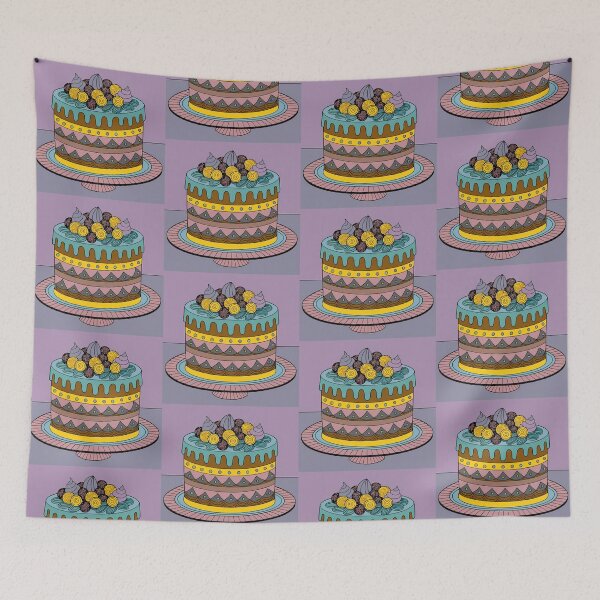 Item preview, Love Cake Colorful Artistic Food Illustration Style 3D designed and sold by ART ATTACK ZONE.