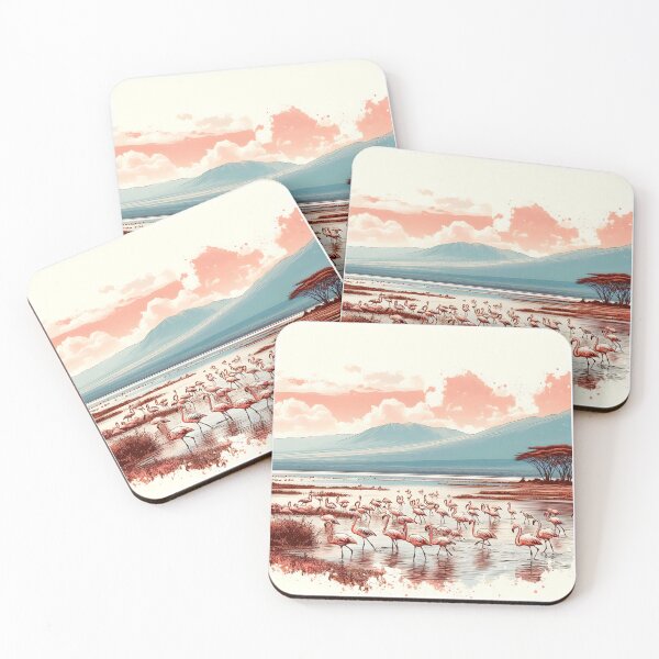 Item preview, Elegant Flamingos in lake, it an irresistible piece of art designed and sold by inkNext.