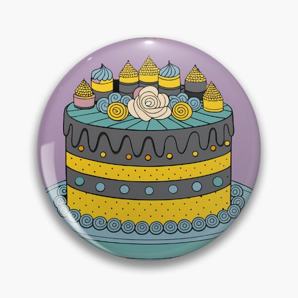 Item preview, Minimalistic Cake Colorful Artistic Food Illustration Style 3D designed and sold by ART ATTACK ZONE.