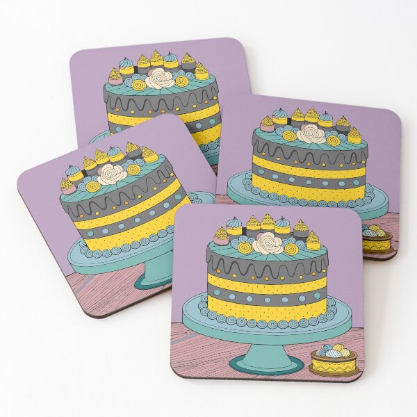 Item preview, Minimalistic Cake Colorful Artistic Food Illustration Style 3D designed and sold by ART ATTACK ZONE.