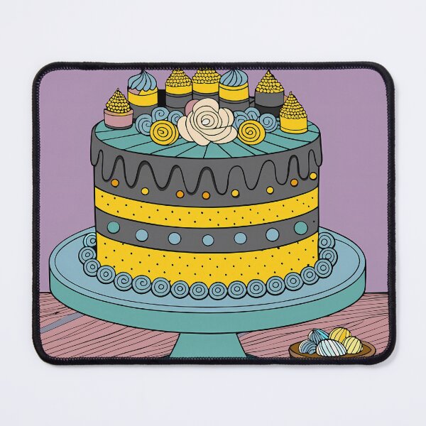 Item preview, Minimalistic Cake Colorful Artistic Food Illustration Style 3D designed and sold by ART ATTACK ZONE.