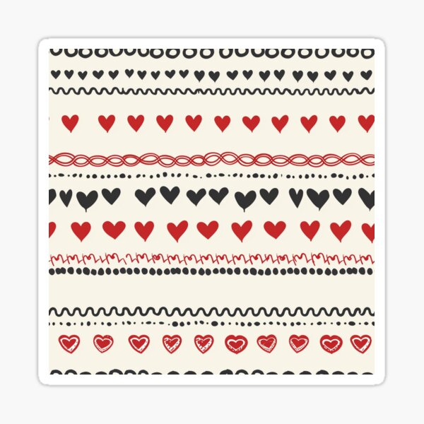 Item preview, Intricate Horizontal Red and Black Heart Pattern - Elegant Digital Design for Modern Decor designed and sold by FestivityFinds.