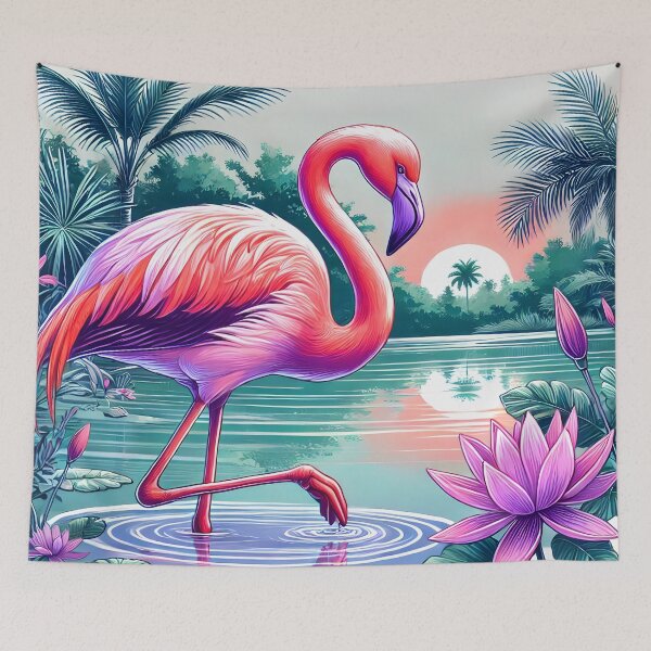 Item preview, Graceful Flamingo in Natural Habitat designed and sold by inkNext.