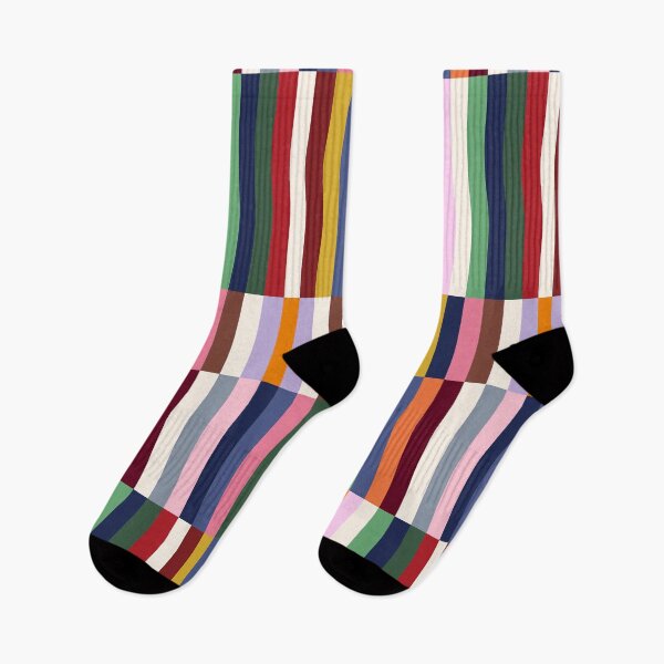 Item preview, Multi Colour Rainbow Geometric Grid Stripes Pattern designed and sold by OneThreeSix.