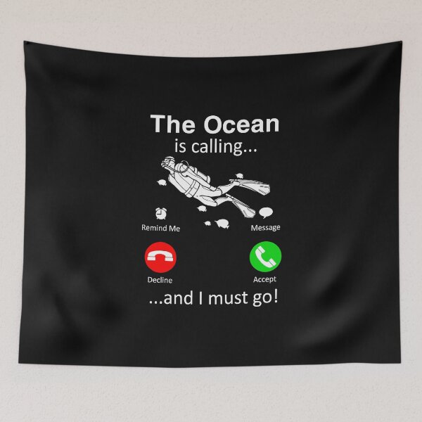 Item preview, Scuba Diving t-shirt -The Ocean is Calling and i must go designed and sold by StreetArtPro.