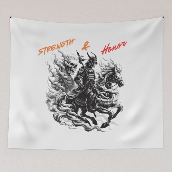 Item preview, Strength and honor skull horse rider army samurai  designed and sold by MTsur.