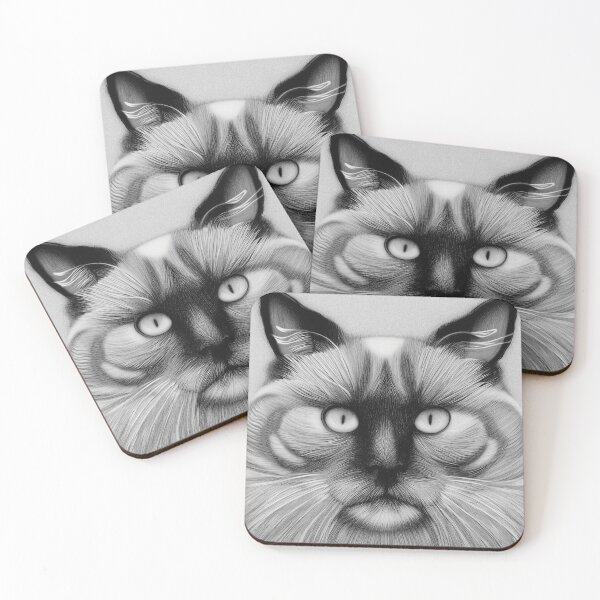 Item preview, Siamese Cat Portrait Artwork Mean Cat designed and sold by stuartsemporium.