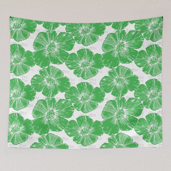 Item preview, Green chaos - flowers, fish, and a bit of madness  designed and sold by TheDreamer04.