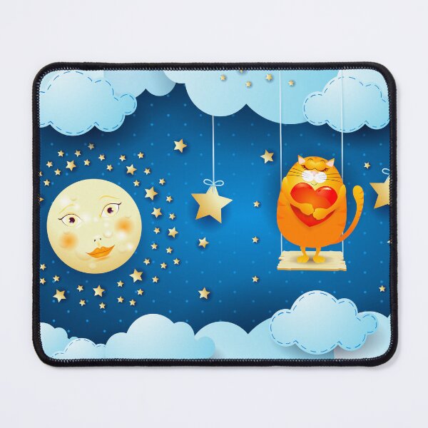 Item preview, Night of Dreams, moonlight with cat designed and sold by LuisaVenturoli.