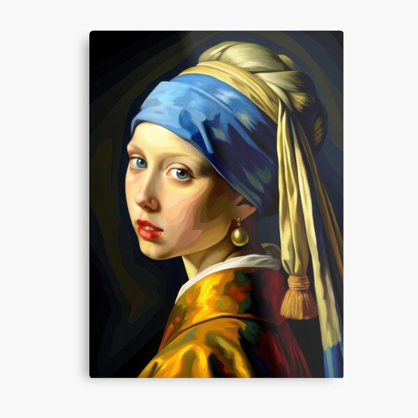 Aperçu de l'œuvre  Portrait de femme vintage avec foulard bleu créée et vendue par Trenddesigns24.