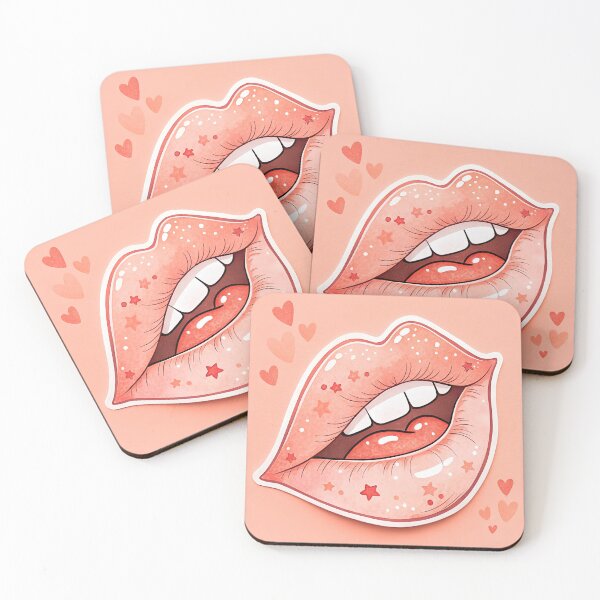 Item preview, Pink lips with hearts designed and sold by AhArtMe.