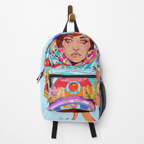 Item preview, Octupus illustration - space girl with tentacles - maximalist dopamine decor design designed and sold by marlenaki.