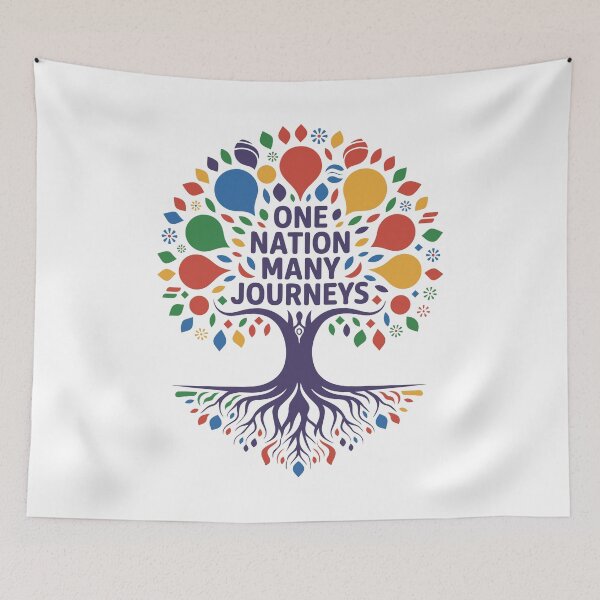 Item preview, One Nation Many Journeys Multicultural Diversity Tree Art designed and sold by Designer-Girl.
