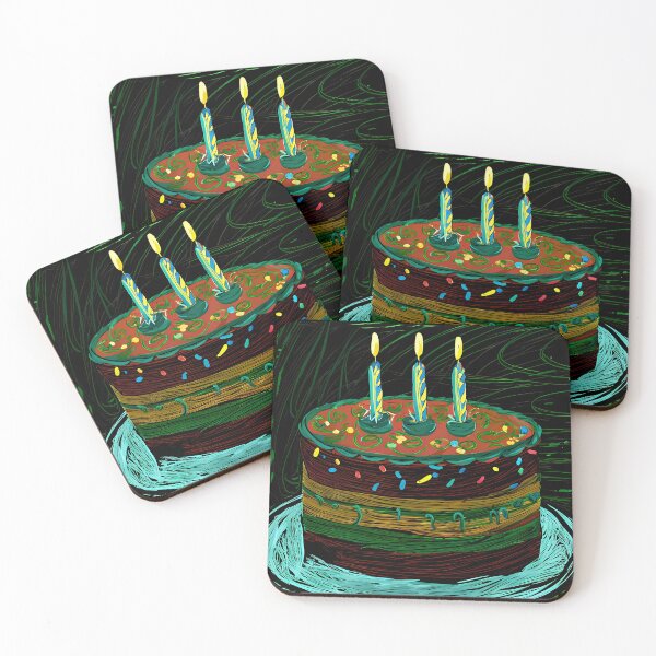 Item preview, Birthday Cake Colorful Artistic Food Illustration Style 3D designed and sold by ART ATTACK ZONE.