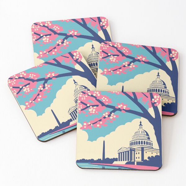 Item preview, Washington, D.C. - Vintage Travel Poster – Cherry Blossoms designed and sold by EnjoyaGift.