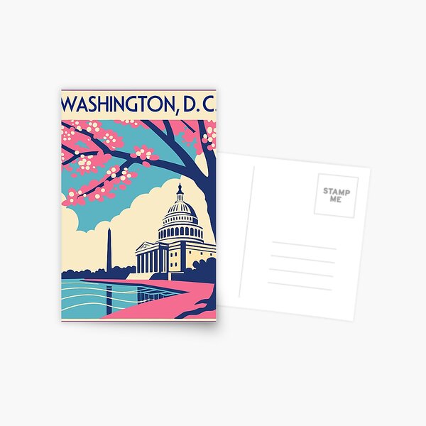 Item preview, Washington, D.C. - Vintage Travel Poster – Cherry Blossoms designed and sold by EnjoyaGift.