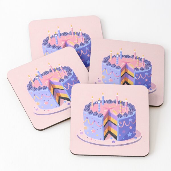 Item preview, Pink Cake Colorful Artistic Food Illustration Style 3D designed and sold by ART ATTACK ZONE.