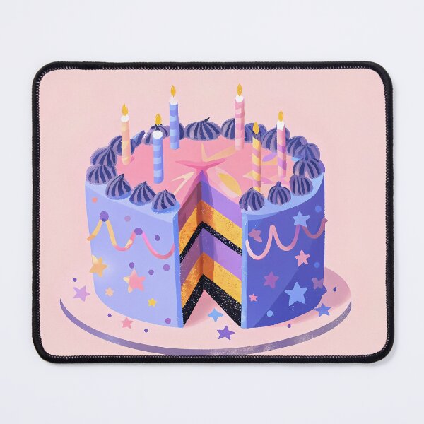 Item preview, Pink Cake Colorful Artistic Food Illustration Style 3D designed and sold by ART ATTACK ZONE.