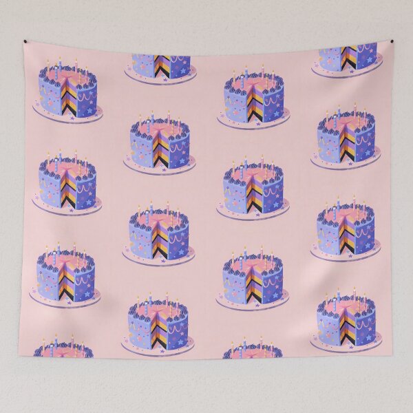 Item preview, Pink Cake Colorful Artistic Food Illustration Style 3D designed and sold by ART ATTACK ZONE.