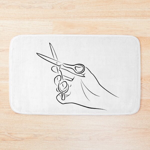 Item preview, Minimal line art drawing of hand holding hairdressing scissors designed and sold by DesignWiseTeam.