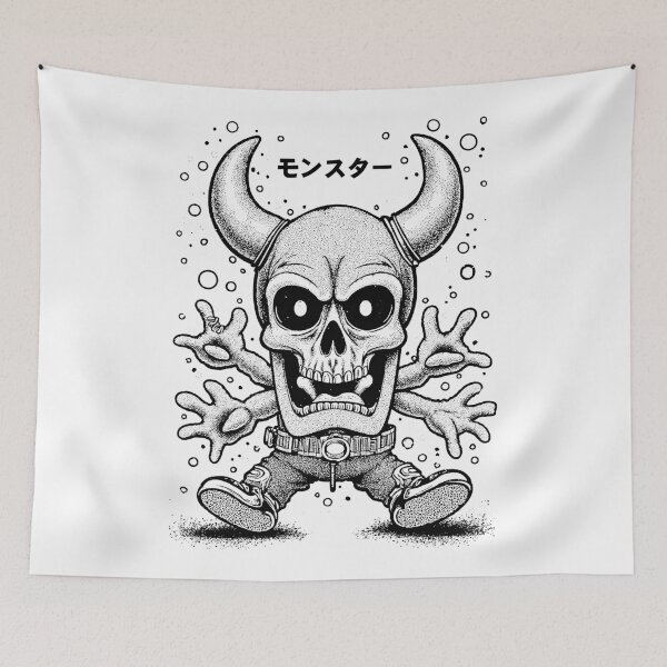 Item preview, black and white japan style manga graphic - monster designed and sold by VonKalt.