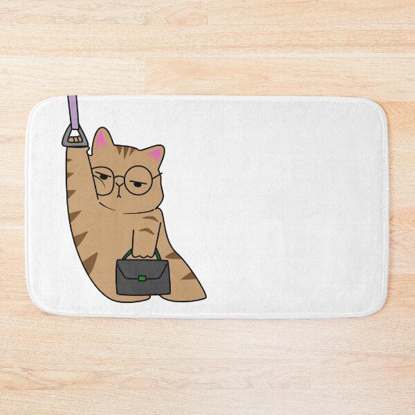 Item preview, cat riding to work on bus funny illustration designed and sold by Artgaus1.