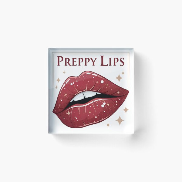 Item preview, Preppy lips text designed and sold by AhArtMe.