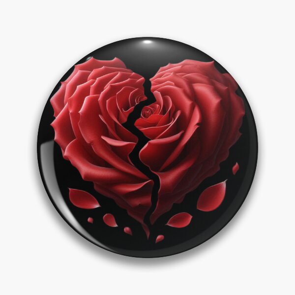 Item preview, Broken Heart-shaped Rose, Black Background, Big Pattern designed and sold by Gaborai.