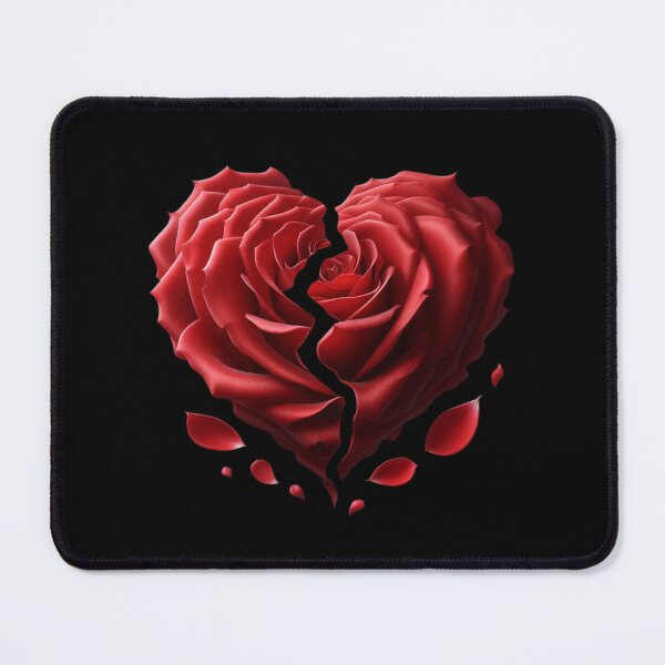Item preview, Broken Heart-shaped Rose, Black Background, Big Pattern designed and sold by Gaborai.