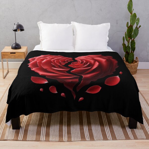 Item preview, Broken Heart-shaped Rose, Black Background, Big Pattern designed and sold by Gaborai.