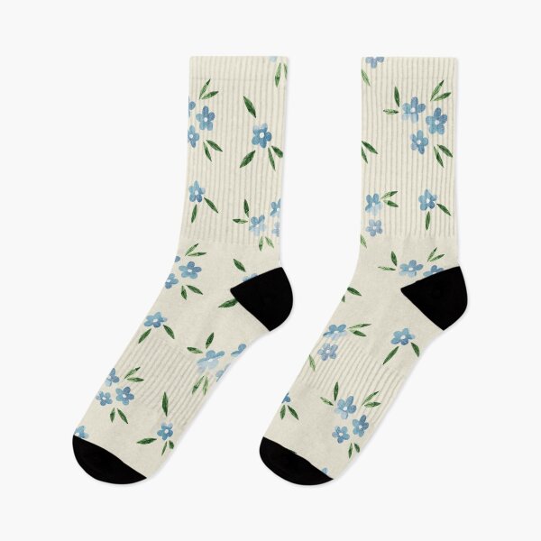 Item preview, Tiny and cute blue flowers and green leaves pattern. Botanical illustration. designed and sold by helga-wigandt.