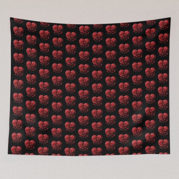 Item preview, Broken Heart-shaped Rose, Black Background, Small Pattern designed and sold by Gaborai.