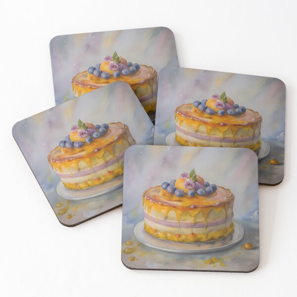 Item preview, Watercolors Cake Colorful Artistic Food Illustration Style 3D designed and sold by ART ATTACK ZONE.