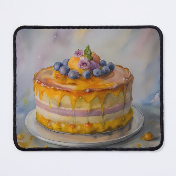Item preview, Watercolors Cake Colorful Artistic Food Illustration Style 3D designed and sold by ART ATTACK ZONE.