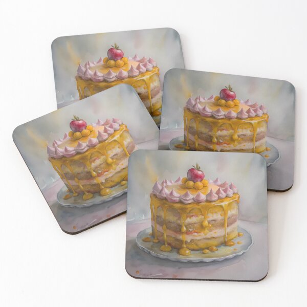 Item preview, Apple Cake Colorful Artistic Food Illustration Style 3D designed and sold by ART ATTACK ZONE.