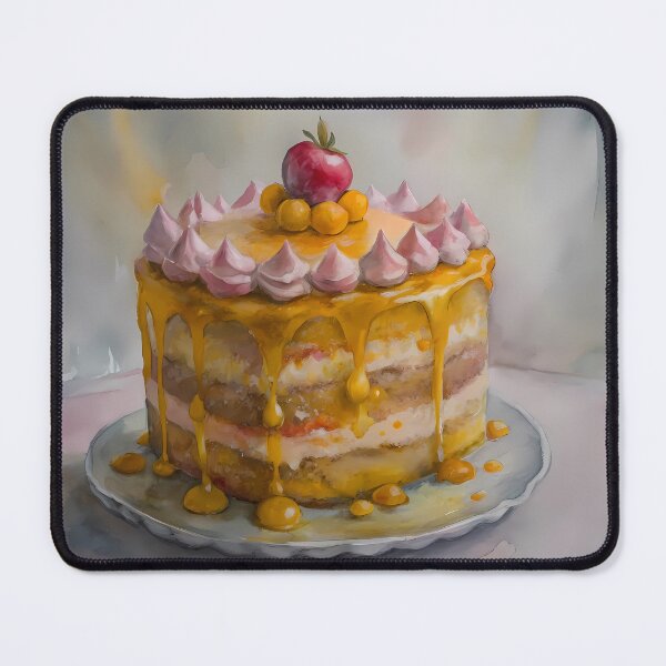 Item preview, Apple Cake Colorful Artistic Food Illustration Style 3D designed and sold by ART ATTACK ZONE.