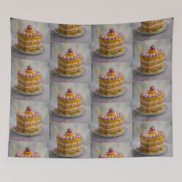 Item preview, Apple Cake Colorful Artistic Food Illustration Style 3D designed and sold by ART ATTACK ZONE.