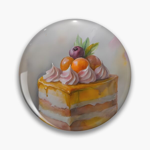 Item preview, Orange Cake Colorful Artistic Food Illustration Style 3D designed and sold by ART ATTACK ZONE.