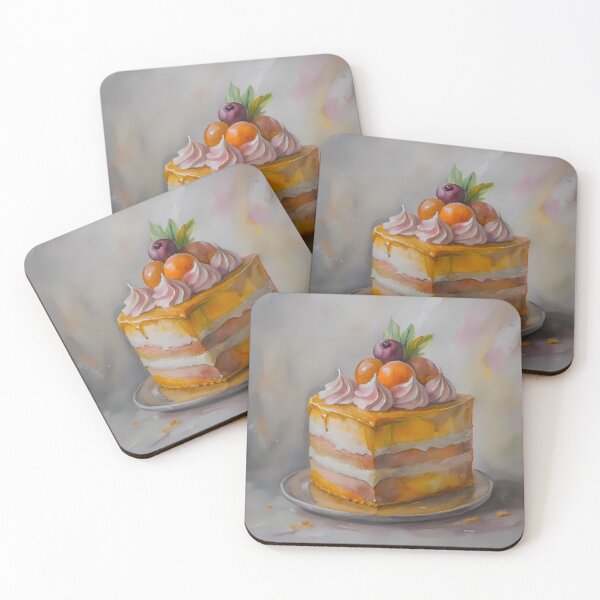 Item preview, Orange Cake Colorful Artistic Food Illustration Style 3D designed and sold by ART ATTACK ZONE.