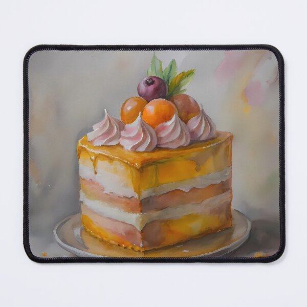Item preview, Orange Cake Colorful Artistic Food Illustration Style 3D designed and sold by ART ATTACK ZONE.