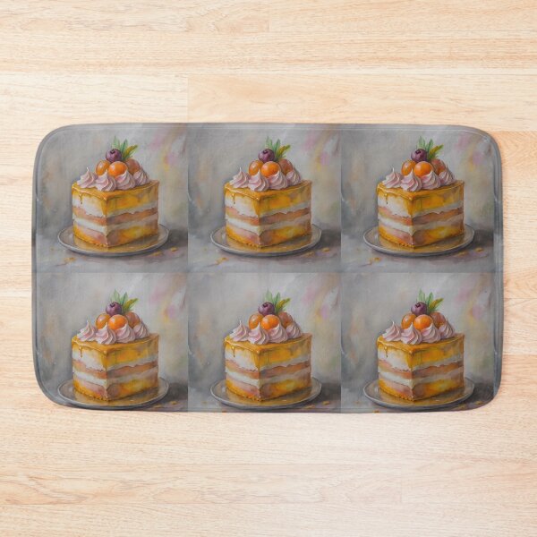 Item preview, Orange Cake Colorful Artistic Food Illustration Style 3D designed and sold by ART ATTACK ZONE.
