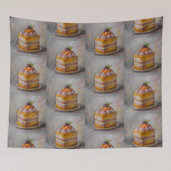Item preview, Orange Cake Colorful Artistic Food Illustration Style 3D designed and sold by ART ATTACK ZONE.