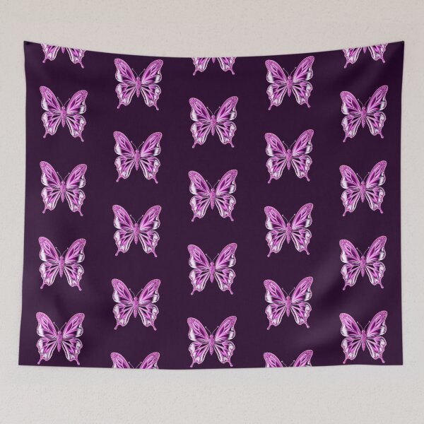 Item preview, y2k metallic Pink Glittery Butterfly designed and sold by svarupa.