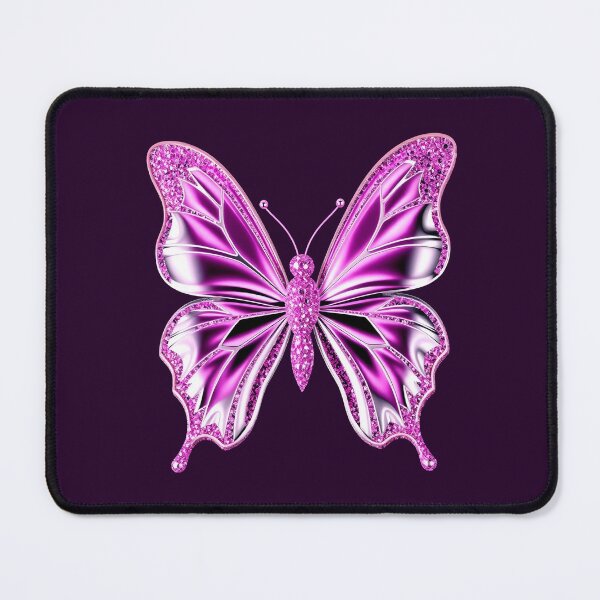 Item preview, y2k metallic Pink Glittery Butterfly designed and sold by svarupa.