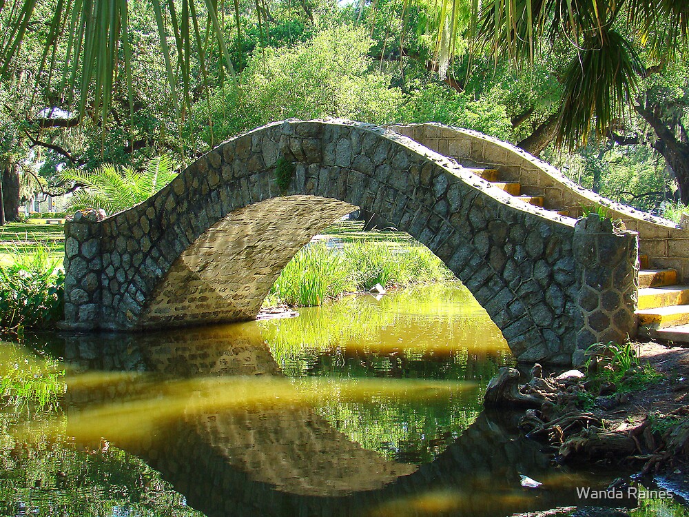 "Stone Walking Bridge" by Wanda Raines  Redbubble