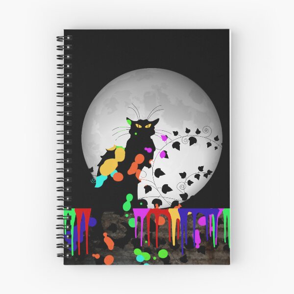 Item preview, Chat Noir Holi Hai with Full Moon designed and sold by HolidayBug.
