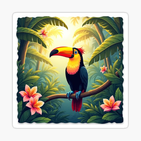 Artikel-Vorschau von „Leben Sie so bunt wie ein Tukan in der freien Natur!“, designt und verkauft von Sticker Viber.