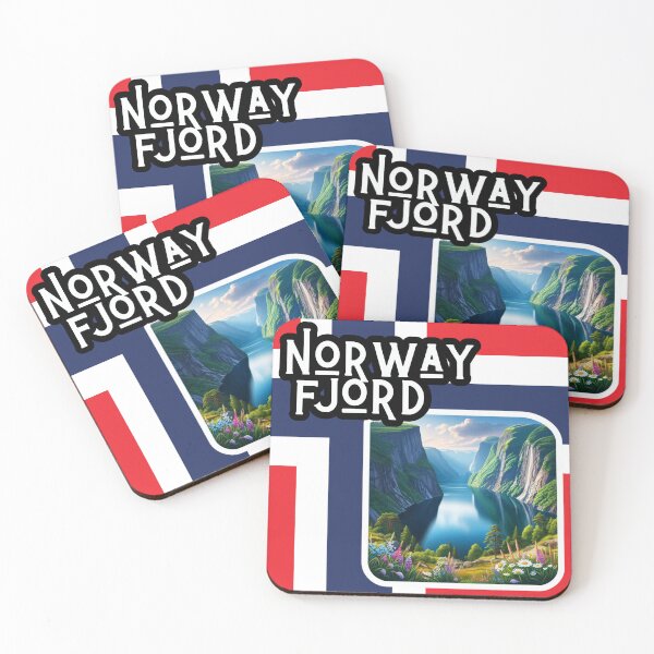 Item preview, Stunning Norway Fjord Landscape with Norwegian Flag designed and sold by Psycho-Crazy.