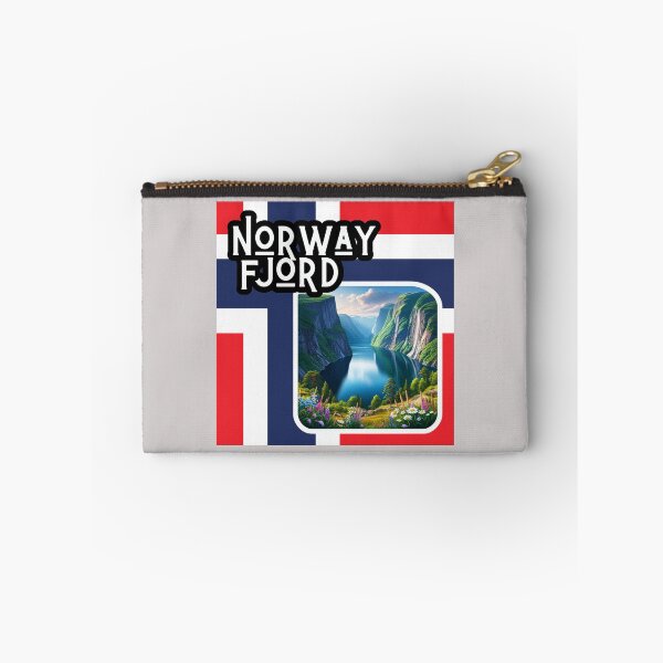 Item preview, Stunning Norway Fjord Landscape with Norwegian Flag designed and sold by Psycho-Crazy.